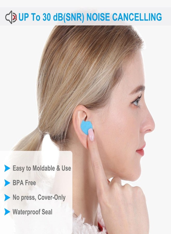 Schiara Ear Plugs for Sleeping, 16 Moldable Noise Cancelling Silicone Earplugs for Swimming, Snoring, Sleep and Studying, Blue - Image 4